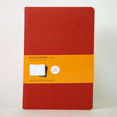 Moleskine Notebook - Cahier - Set of 3 - Large - Ruled - Red