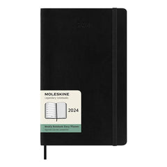 Moleskine - 2024 Hard Cover Diary - Weekly Notebook - Large (13x21cm) - Black