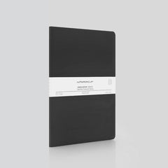 myPaperclip Centre Thread A4 Notebook - Ruled - Black