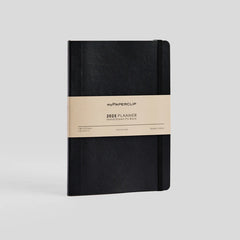 myPaperclip 2026 Vegan Leather A5 Weekly Planner - Black
