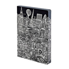 Nuuna Graphic Large Notebook Black Smooth Bonded Leather - London