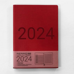 Memmo 365 LUXE 2024 Week-To-View Diary - Red