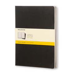 Moleskine Notebook - Cahier - Set of 3 - Extra Large - Squared - Black