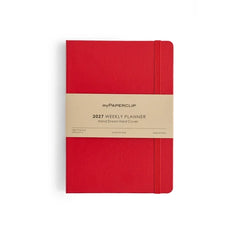 myPaperclip 2027 Hard Cover A5 Weekly Planner - Red