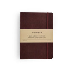 myPaperclip 2027 Vegan Leather A5 Weekly Planner - Brown