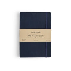 myPaperclip 2027 Vegan Leather A5 Weekly Planner - Blue