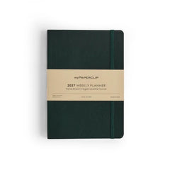 myPaperclip 2027 Vegan Leather A5 Weekly Planner - Green