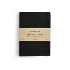 myPaperclip 2027 Vegan Leather A5 Weekly Planner - Black