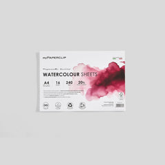 myPaperclip Italian Watercolour Sheets A4 240GSM 16 Sheets