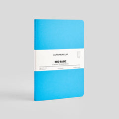 myPaperclip Neo Basic Centre Thread A5 Notebook - Ruled - Light Blue