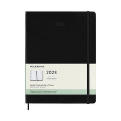 Moleskine - 2023 - Hard Cover Diary - Weekly Notebook - Extra Large (19x25cm) - Black