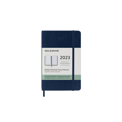 Moleskine - 2023 Soft Cover Diary - Weekly Notebook - Pocket (9x14cm) - Sapphire Blue