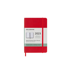 Moleskine - 2023 Soft Cover Diary - Weekly Notebook - Pocket (9x14cm) - Scarlet Red