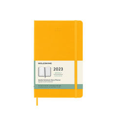 Moleskine - 2023 Hard Cover Diary - Weekly Notebook - Large (13x21cm) - Orange Yellow