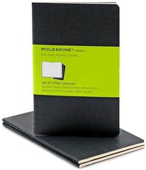 Moleskine Notebook - Cahier - Set of 3 - Pocket - Plain - Black