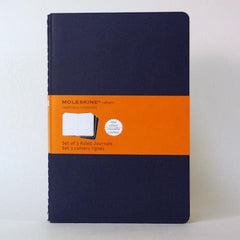 Moleskine Notebook - Cahier - Set of 3 - Large - Ruled - Navy