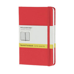 Moleskine Classic Notebook - Squared - Pocket - Hardcover - Red
