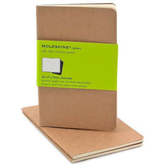 Moleskine Notebook - Cahier - Set of 3 - Pocket - Plain - Kraft